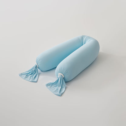 Ergonomisches Nackenstützkissen mit weichem Stretch‑Bezug und verstellbaren Knotenenden