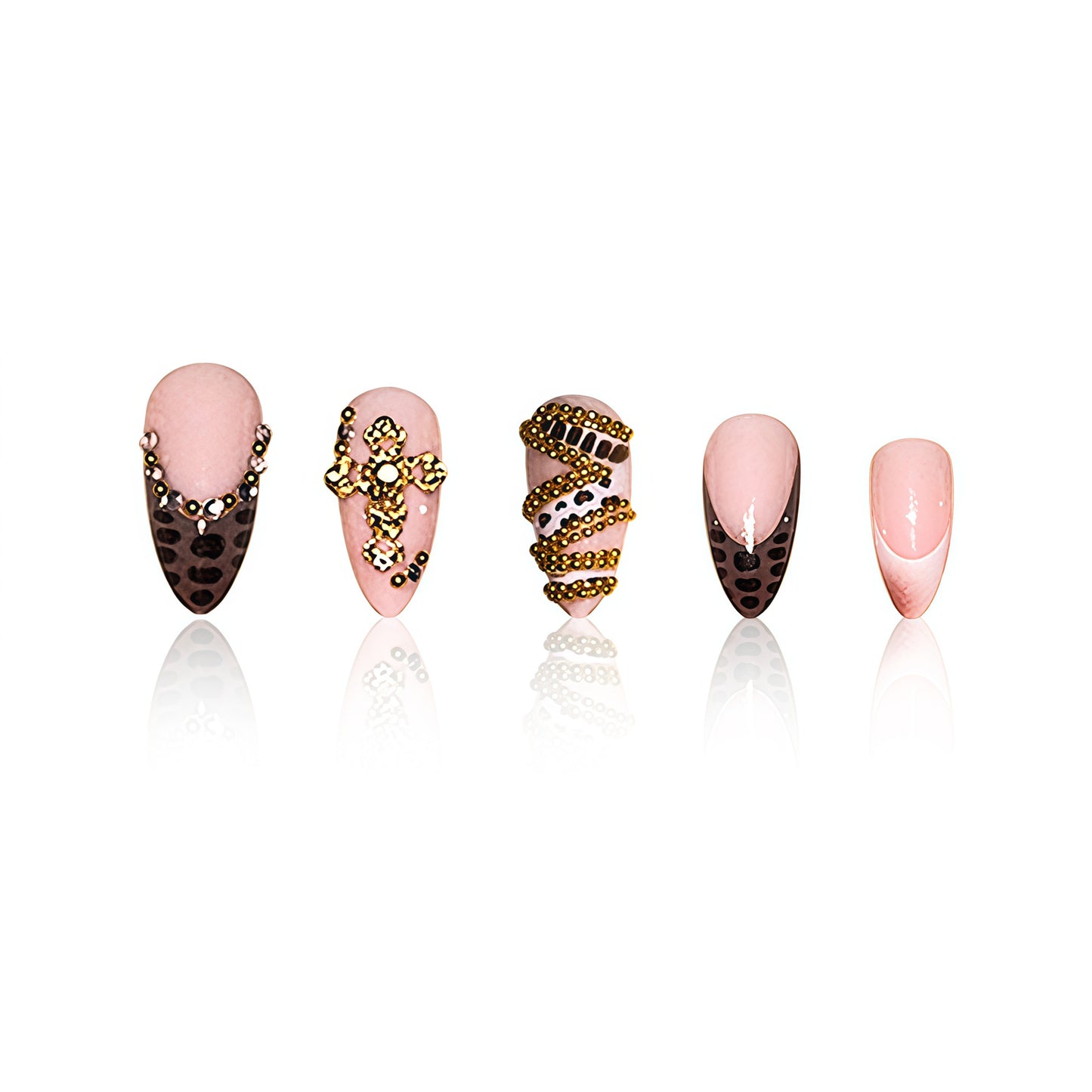 Künstlerische Stiletto-Nagelverlängerungen mit 3D-Akzenten Brehn