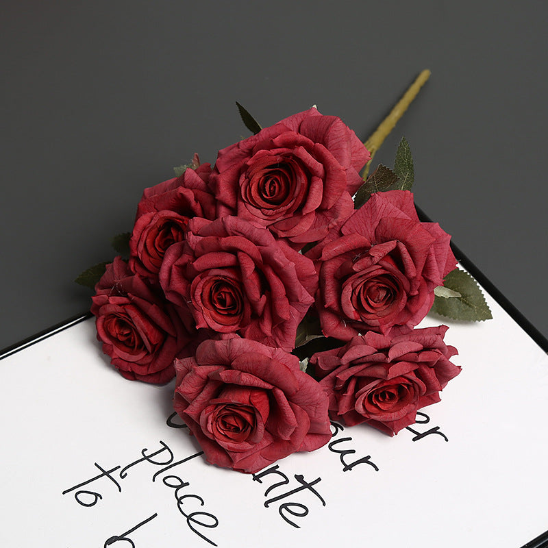 Premium Künstlicher Blumenkopf Rosenstrauß