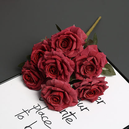 Premium Künstlicher Blumenkopf Rosenstrauß