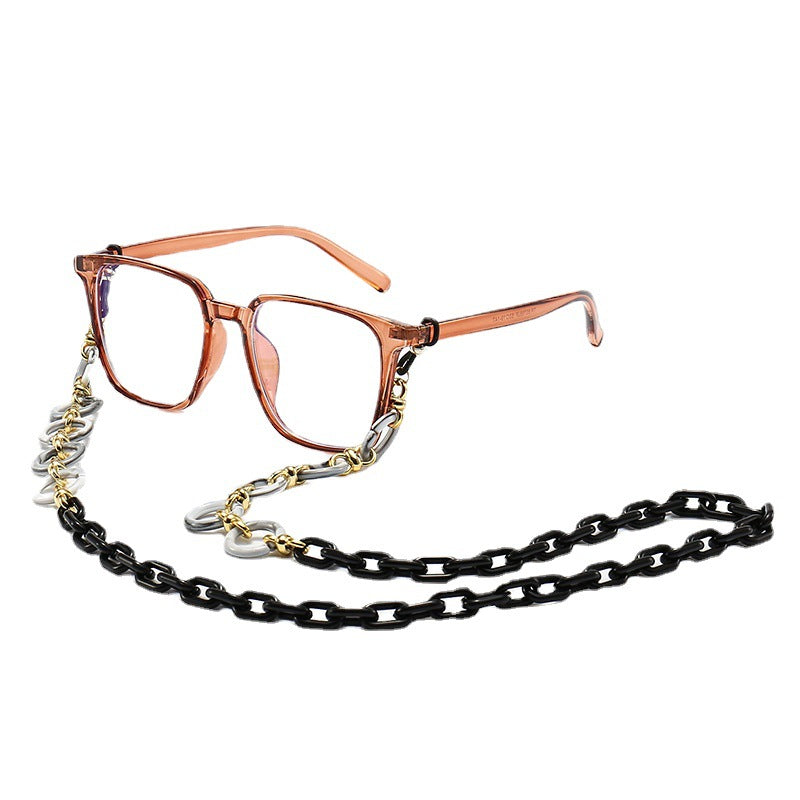 Modische Quadratische Rahmenbrille mit Dekorativer Kette Brehn