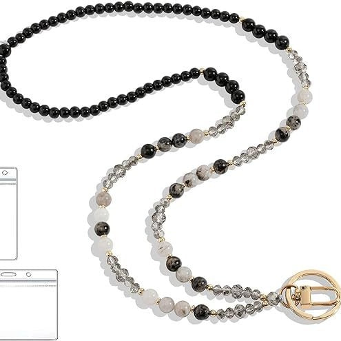 Perlen-Lanyard mit zurückziehbarem ID-Halter Brehn