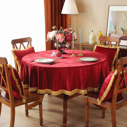 Samtischdecke mit elegantem Fransen