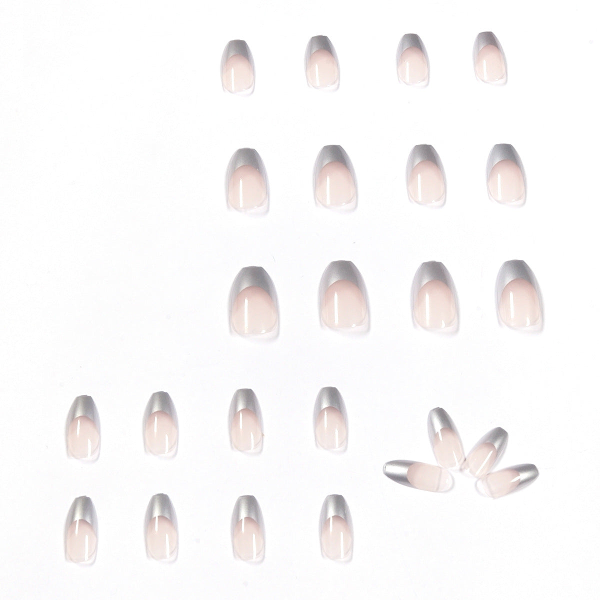 Künstliche Stiletto-Nägel mit Glitzerakzenten und elegantem French-Tip Brehn