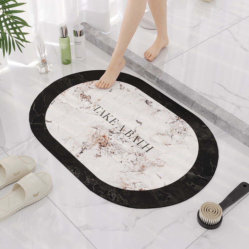Elegante Marmor Design Badezimmermatte Brehn