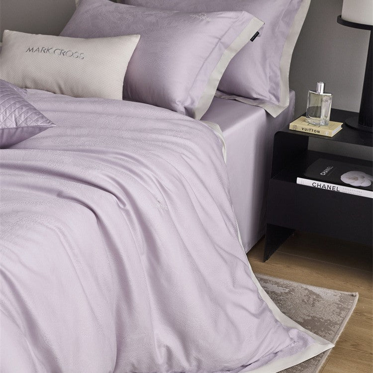 Premium Bettbezug-Set mit dezenter Jacquard-Struktur und Zierband Brehn