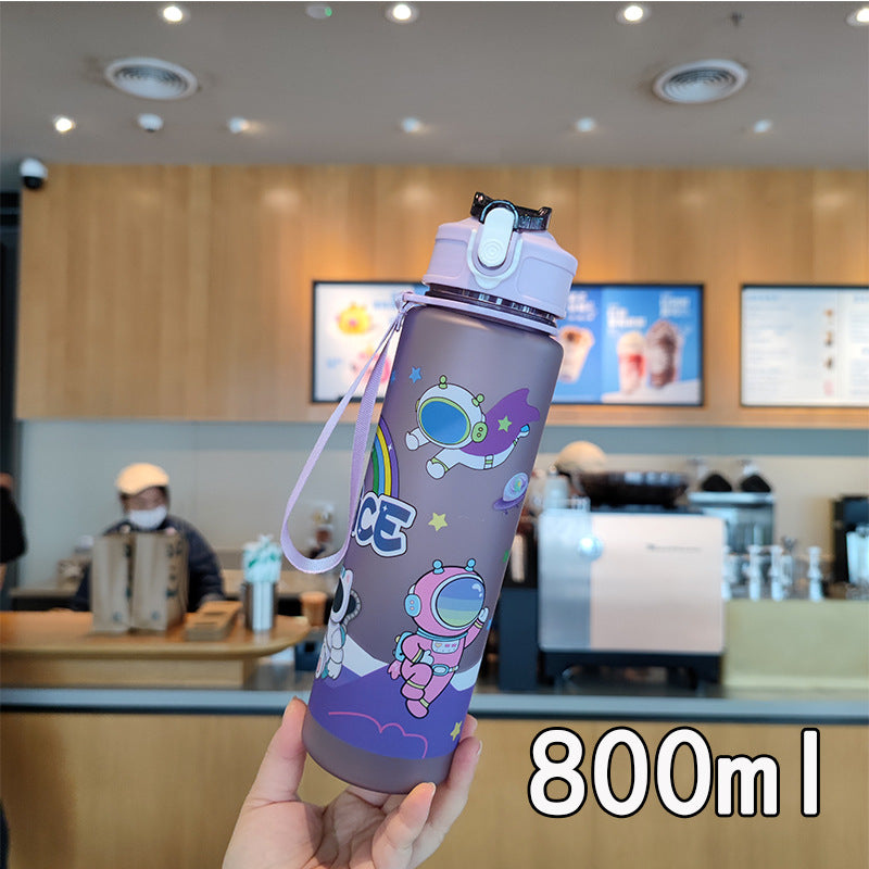 Damen Trinkflasche im Weltraumdesign mit praktischem Trageband Brehn