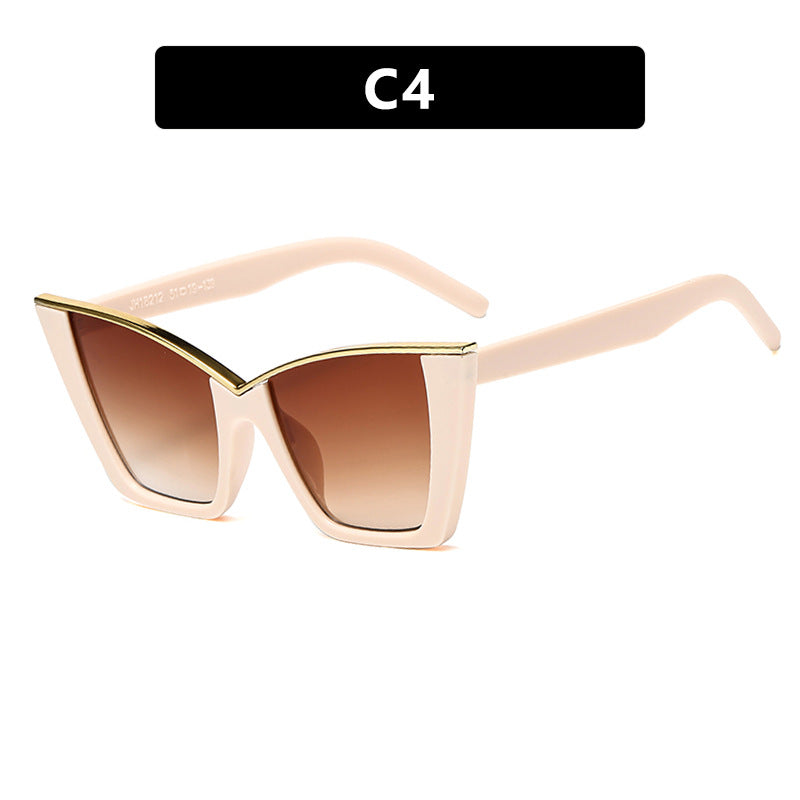 Damen extravagante Sonnenbrille mit einzigartigem Design und goldenen Akzenten Brehn
