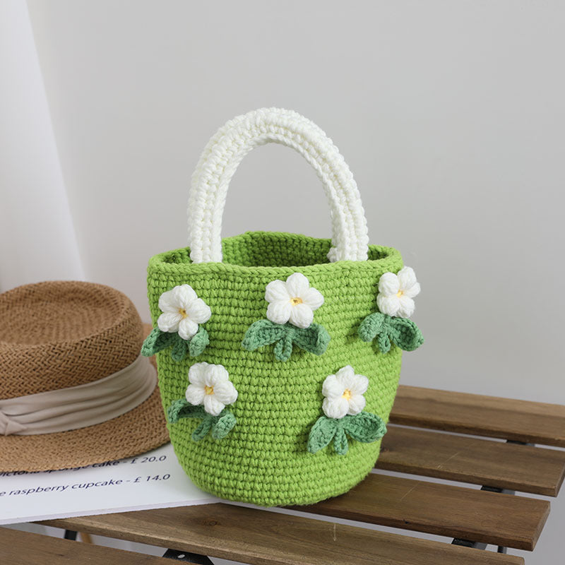 Damen Gehäkelte Handtasche mit Blumenakzenten Brehn