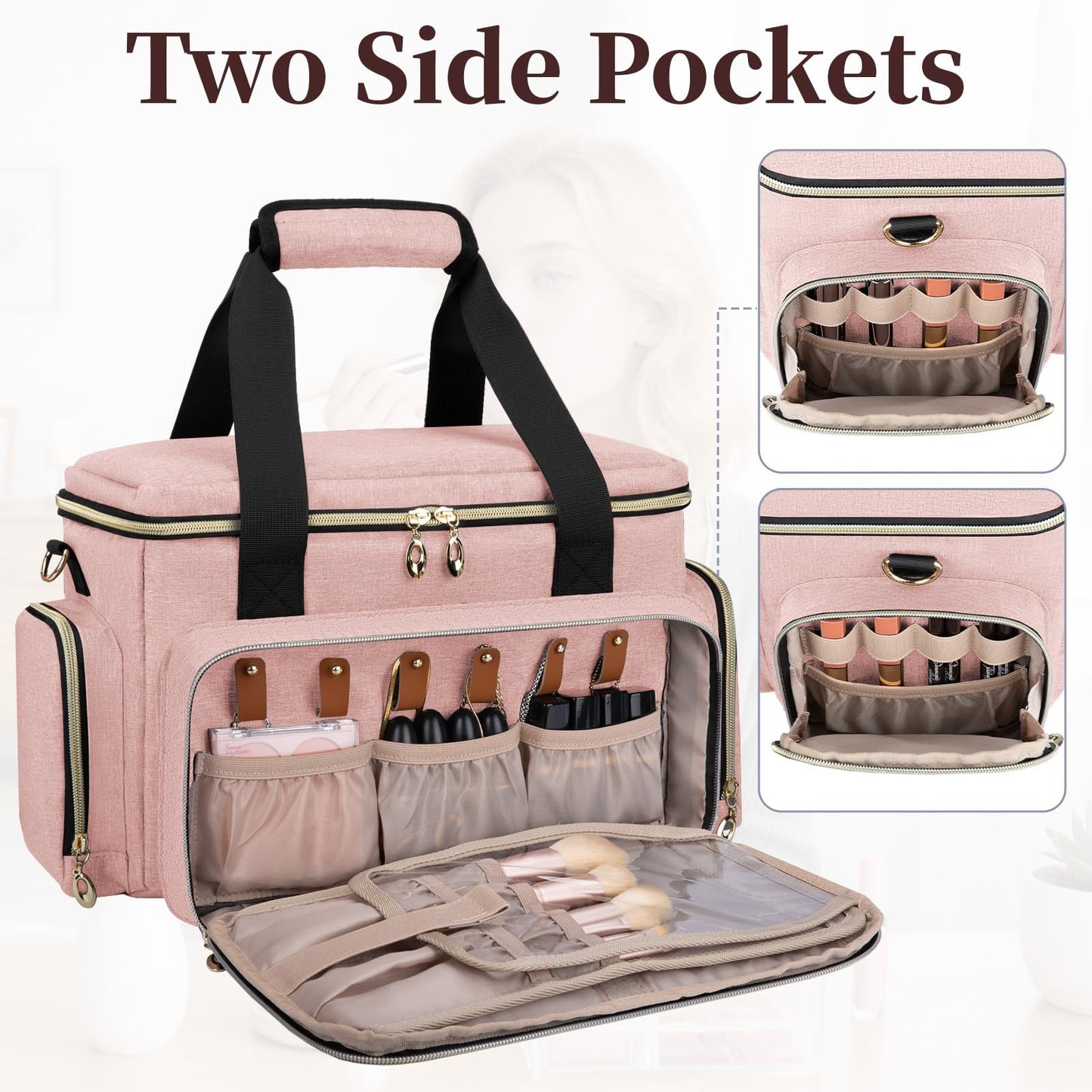 Kosmetik-Organizer-Tasche mit Mehrfacher Unterteilung und Transparenten Fächern Brehn
