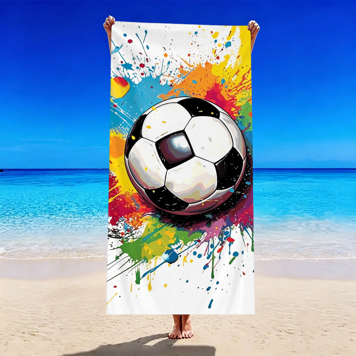 Fußball-Motiv Strandtuch Brehn