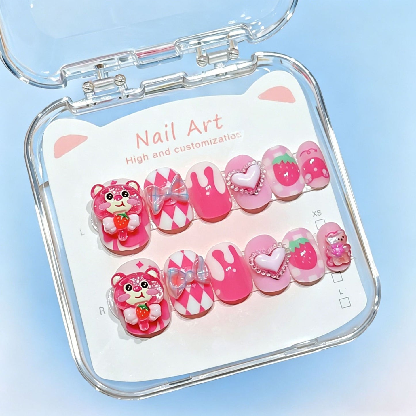Benutzerdefiniertes cartoon-inspiriertes press-on Nagelkunst-Set Brehn