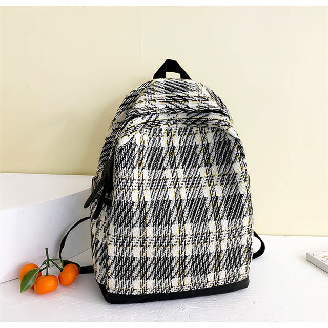 Strukturierter Karierter Rucksack