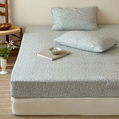 Bedrucktes Baumwoll-Percale Spannbettlaken und Kissenbezug Set