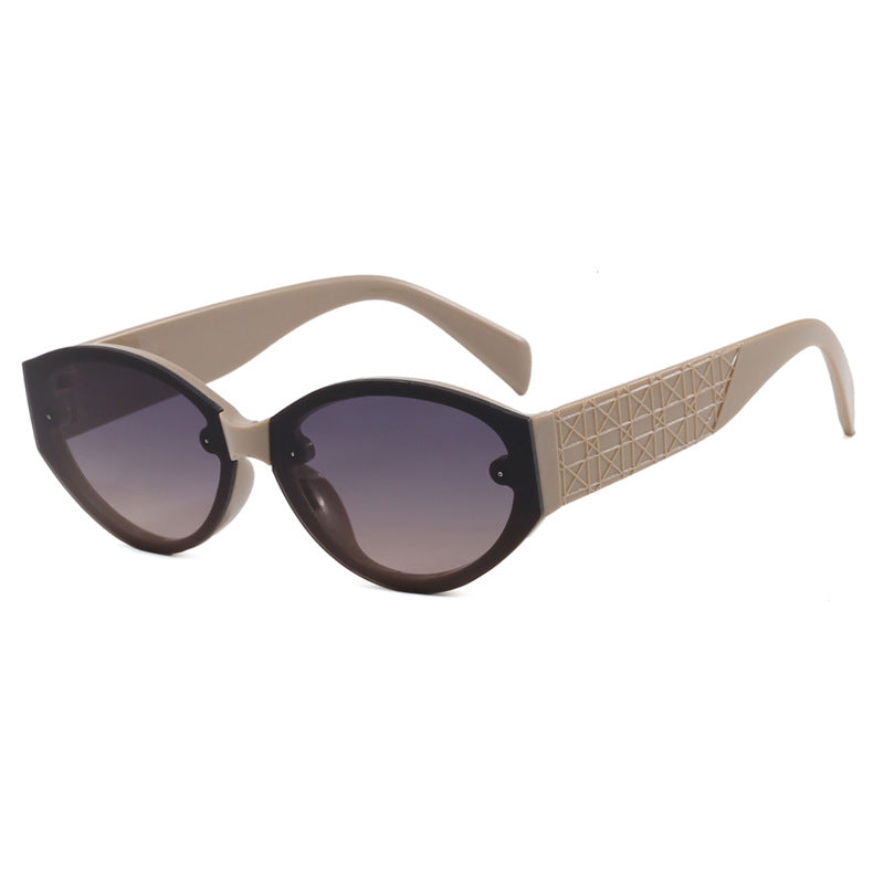 Damen extravagante Cat-Eye Sonnenbrille mit strukturiertem Rahmen Brehn