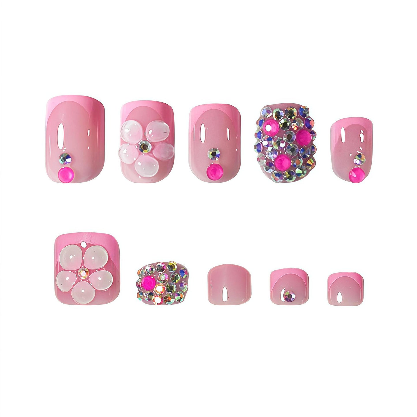 Künstlerisches Floral Press-On Nagelset Brehn 1787913642