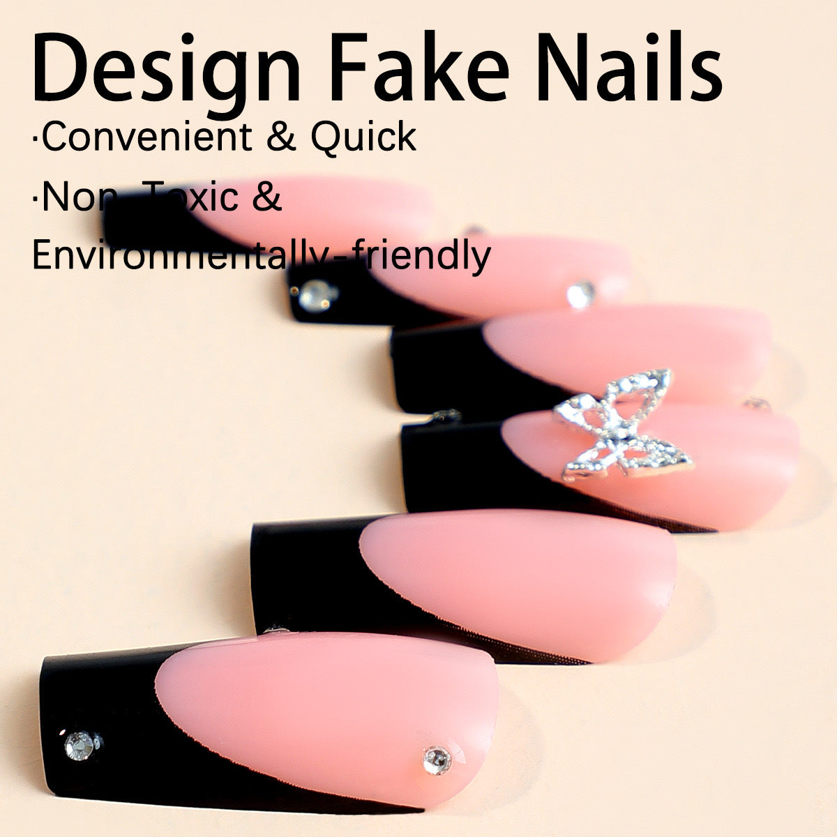 Kunstnagelset mit eleganten Strass-Details und modernen Designs Brehn