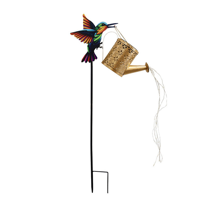 Dekorativer Kolibri Solar Gartenstecker mit hängender Laterne Brehn
