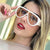 Damen modische Sichtschutz-Sonnenbrille mit breitem glamourösem Rahmen und UV-Schutz Brehn