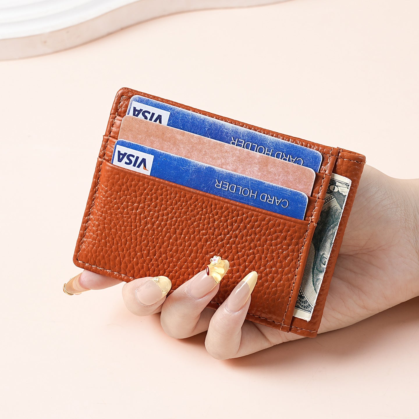 Texturiertes Leder-Wallet