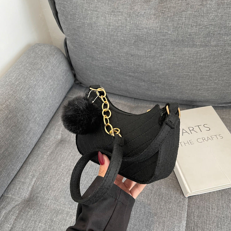 WoStylish Kunstfell Mini Handtasche Brehn