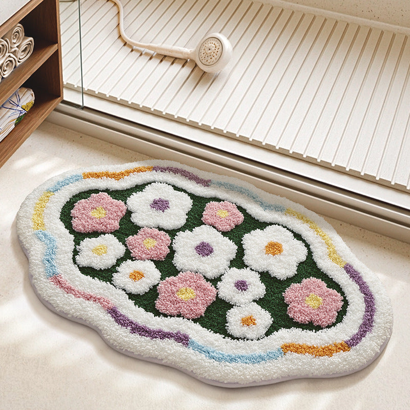 Texturiertes Blumen-Badezimmermatte Brehn