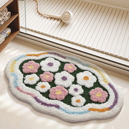 Texturiertes Blumen-Badezimmermatte Brehn