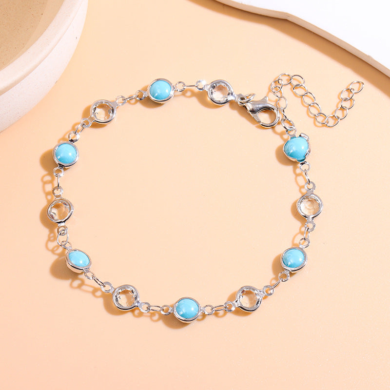 Elegante Perlen Charm Fußkettchen Brehn
