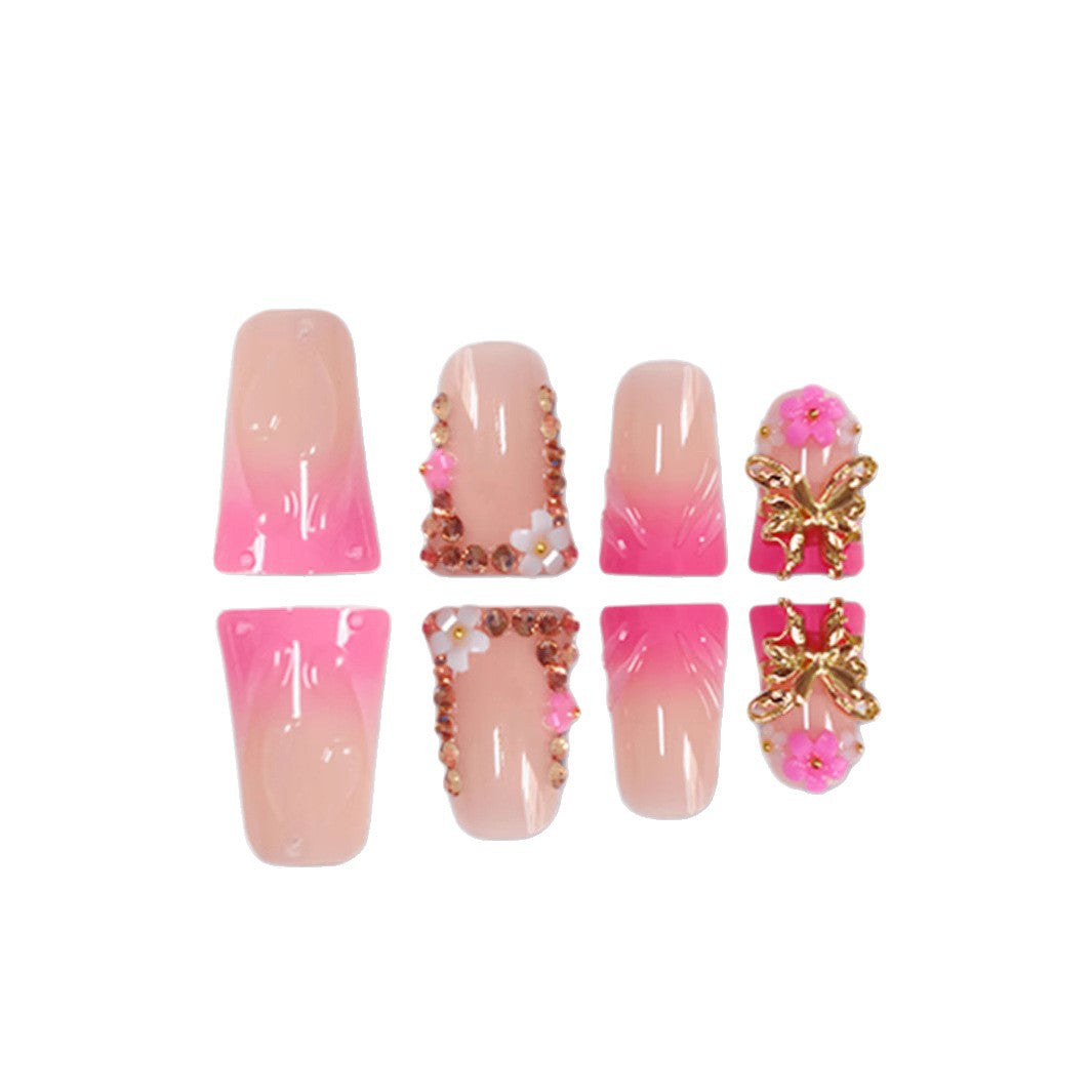 Künstlerische florale Press-On Nagelverzierungen Brehn