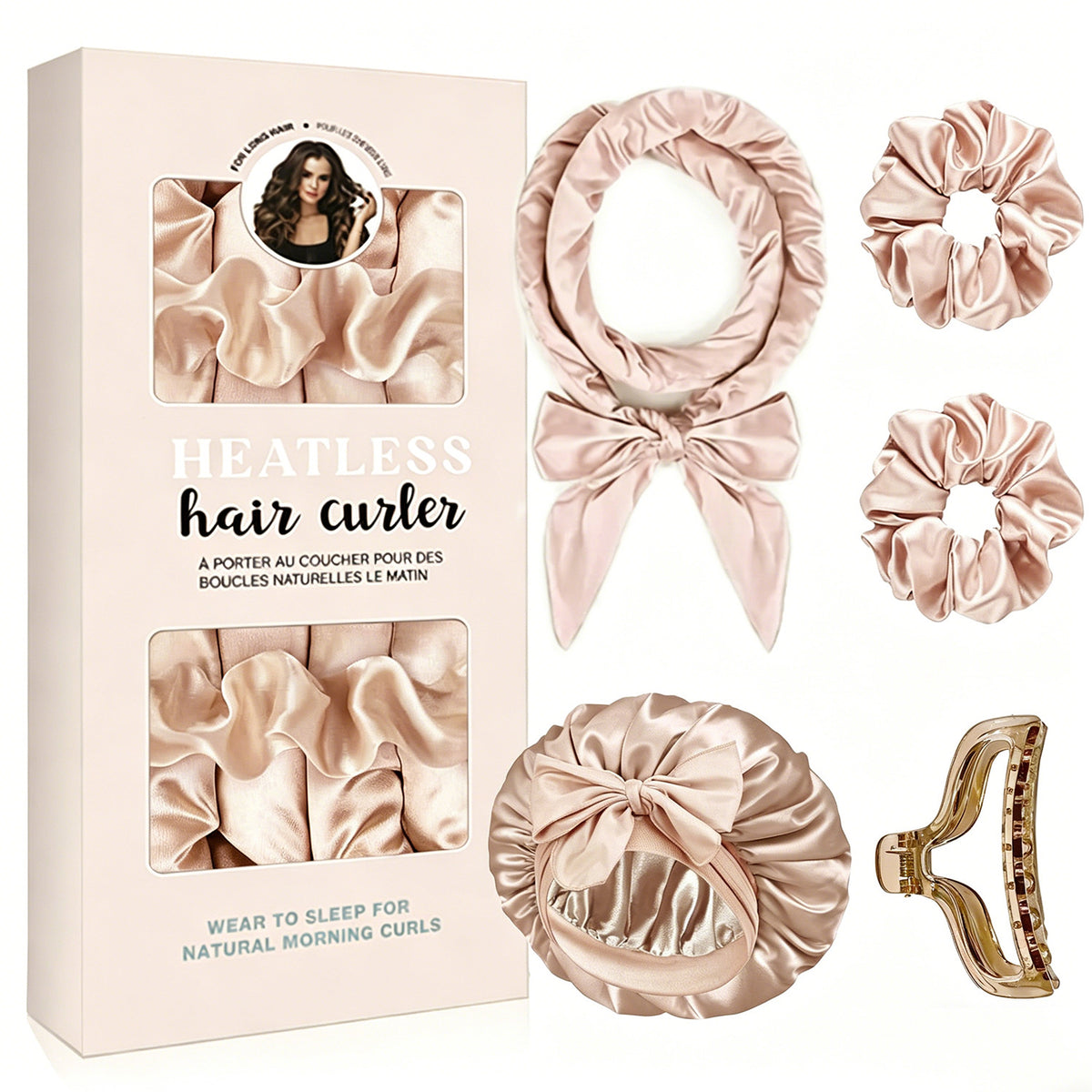 Satin Hitzefreies Haarwickel-Set