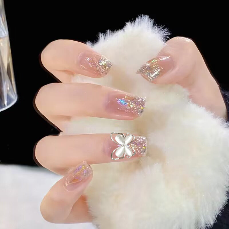 Dekoratives florales Press-On-Nagelkunst-Set Brehn