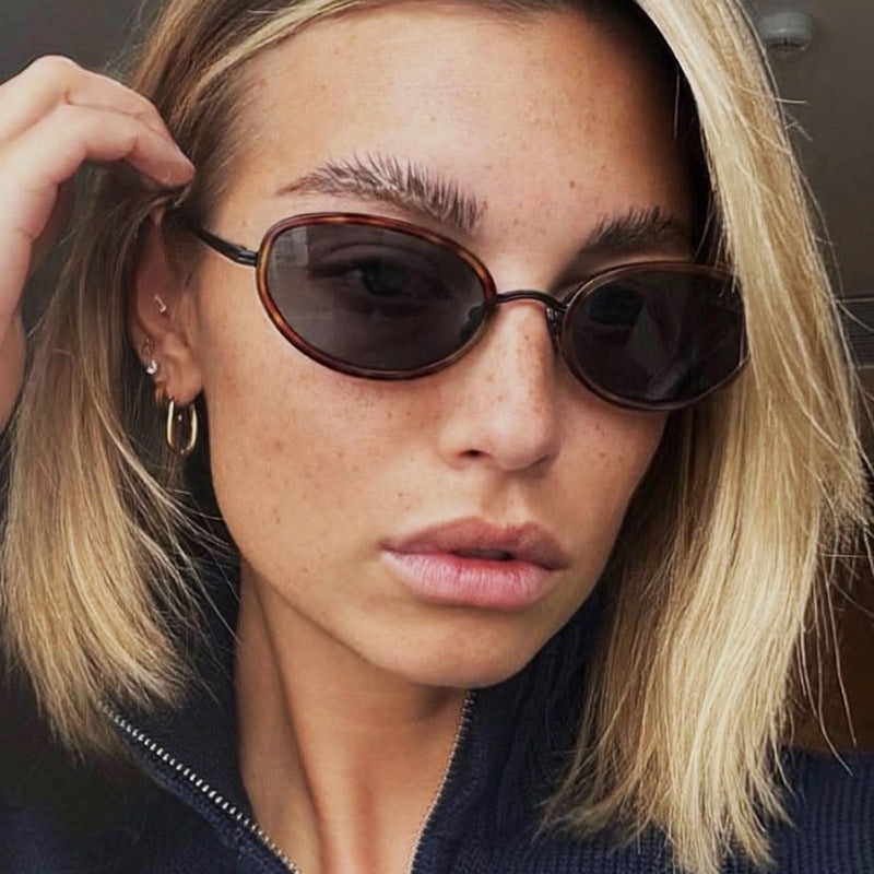 Damen elegante runde Sonnenbrille mit modischem Metallrahmen Brehn
