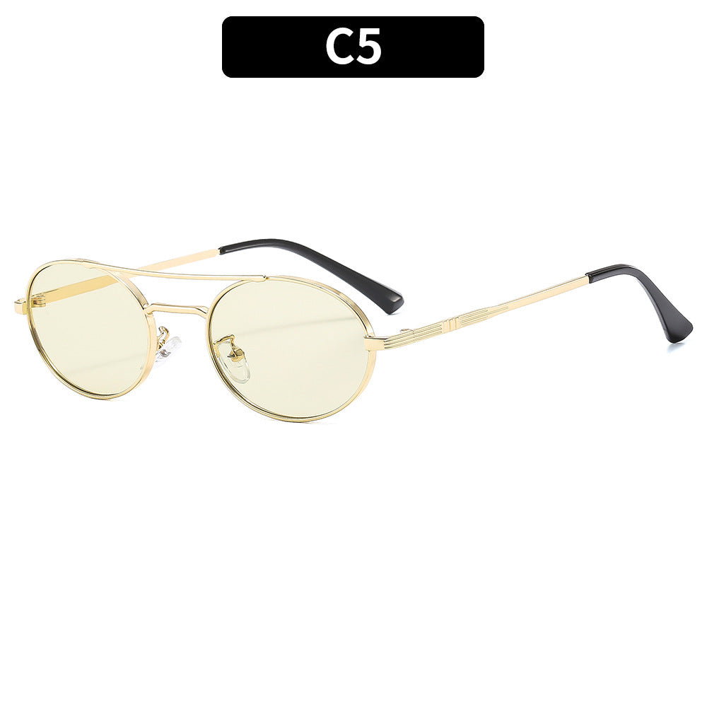 Retro-inspirierte ovale Sonnenbrille