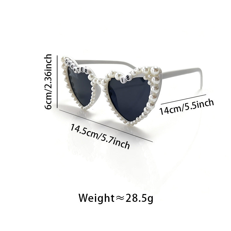 Perlenakzentierte Herzförmige Sonnenbrille Brehn