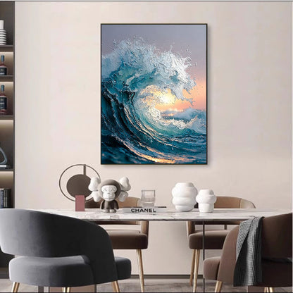 Texturierte Ozeanwellen-Leinwandkunst