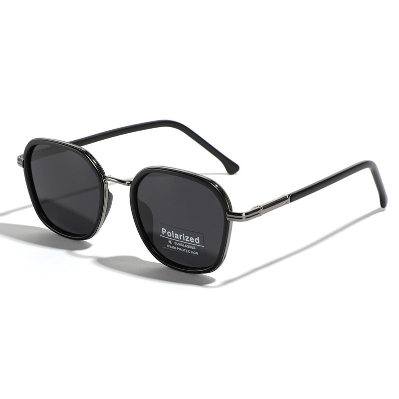 Damen geometrische polarisierte Sonnenbrille mit stilvollem Metallrahmen Brehn