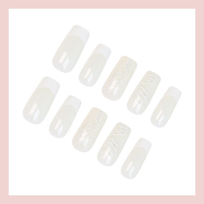 Kunstnagelset mit elegantem transparentem Design Brehn