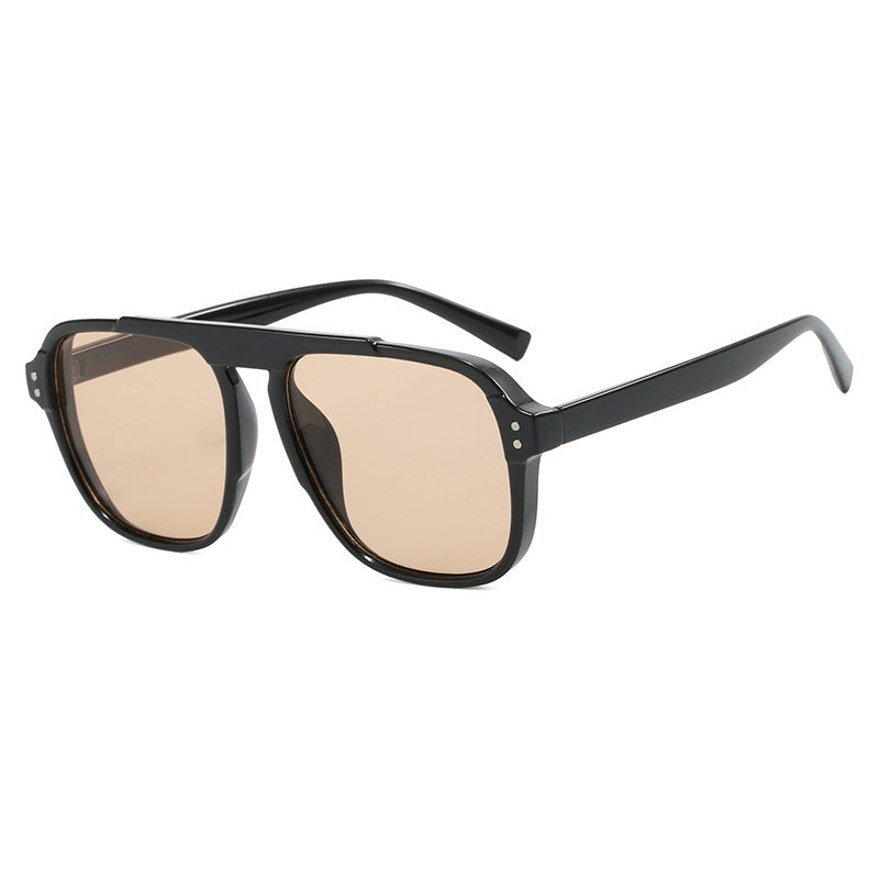 Damen geometrische Sonnenbrille mit polarisierenden gelben Gläsern Brehn