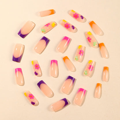 Vibrante Florale Nagelkunst Erweiterungen Brehn