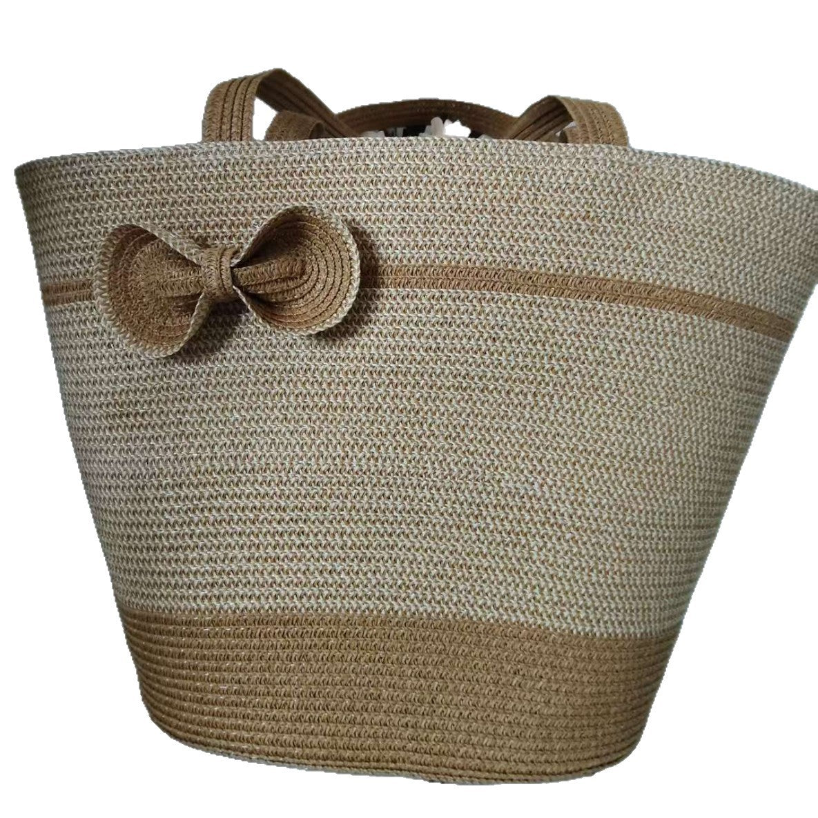 Elegante Strohtasche mit Dekorativem Schleifenverschluss Brehn
