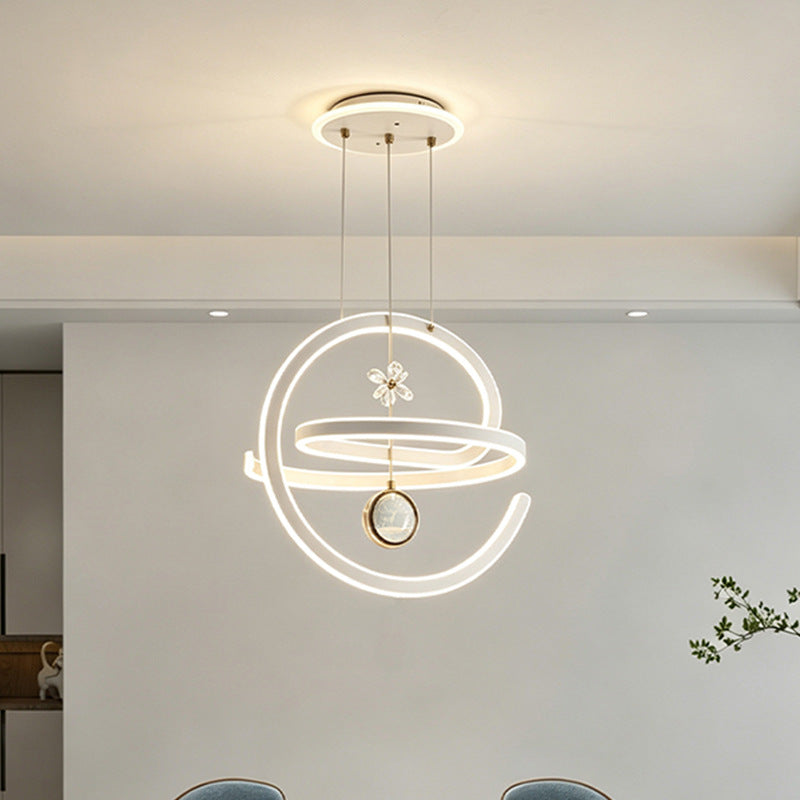 Moderne Spiral-LED-Pendelleuchte