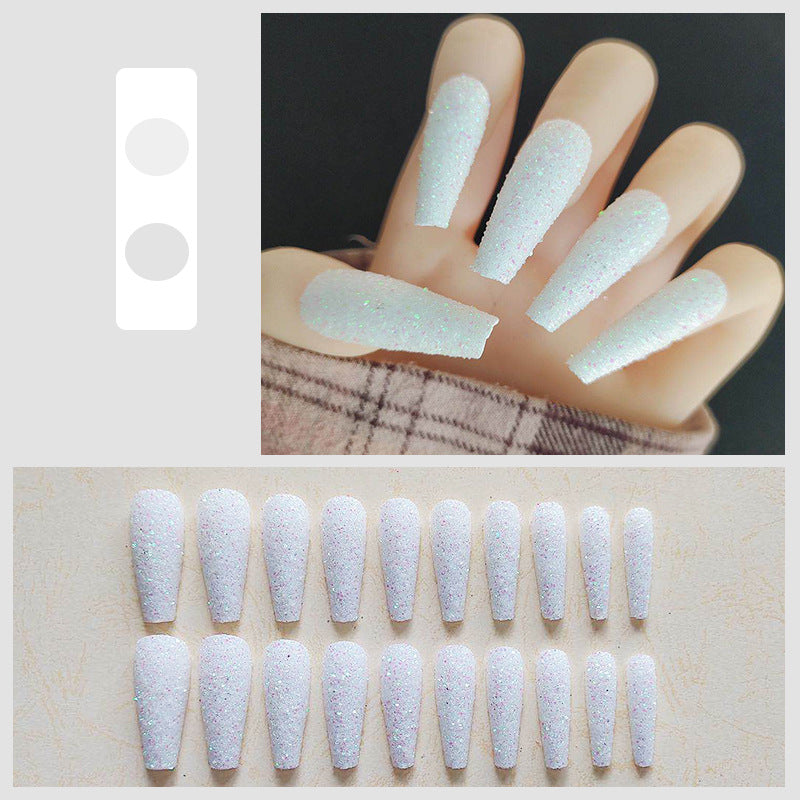 Glänzendes Langes Coffin Press-On Nails Set