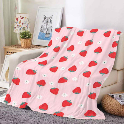Erdbeer Druck Plüsch Wurfdecke