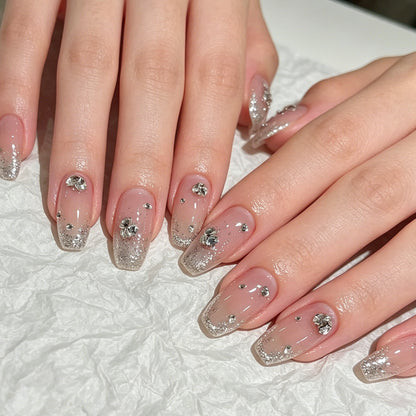 Glamouröse Rhinestone Marmor Nail Art Brehn