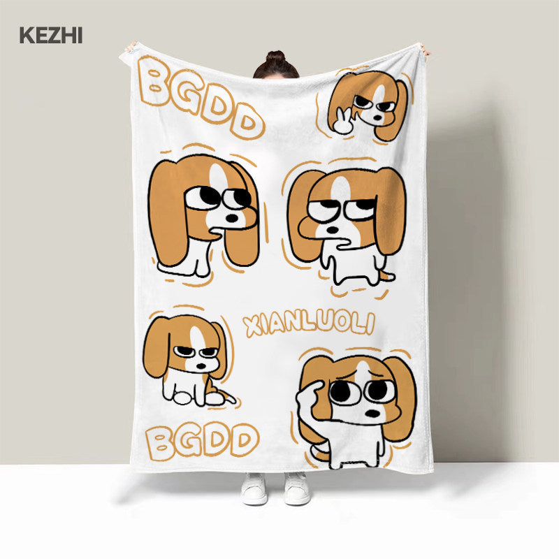 Süßes Cartoon-Hund-Themen-Fleece-Decke