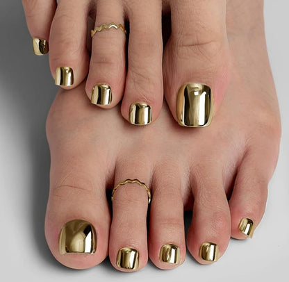 Premium Metallic Press-On Nail Set Brehn