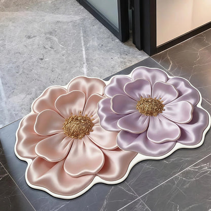 Luxuriöse Blumenmuster-Badematte