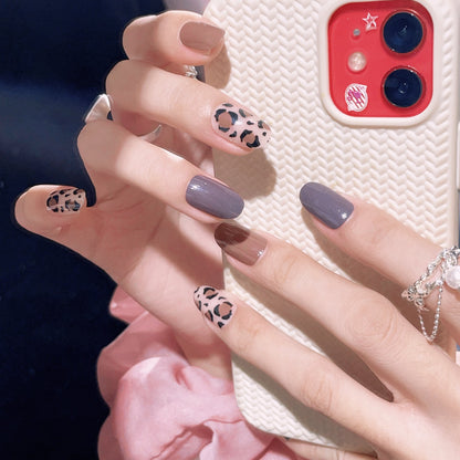 Stylisches Leopard-Print Press-On Nagelset