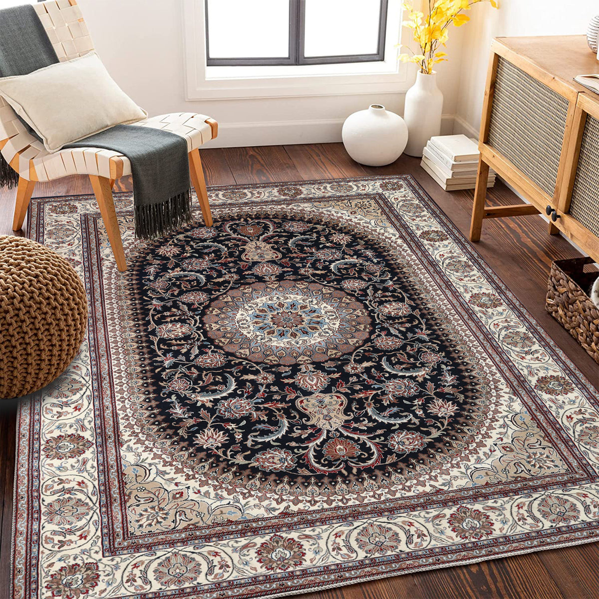 Vintage-inspirierter floraler Teppich