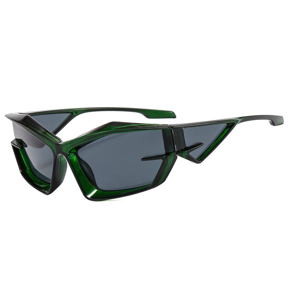 Damen futuristische Sonnenbrille mit einzigartigem Polygon-Design Brehn